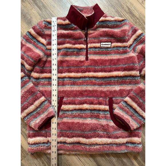 Hooey Fleece Pullover 1/4 Zip Jacket Women’s Medium Soft Aztec Stripes Western - Picture 2 of 7